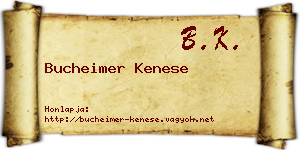Bucheimer Kenese névjegykártya
